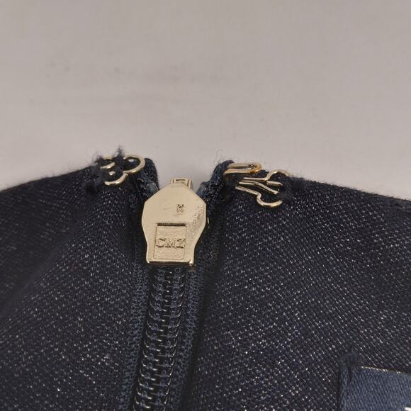 Tommy Hilfiger Indigo Fit and Flare Dress Size 8 Sparkle Denim Look Stretchy - Picture 9 of 15